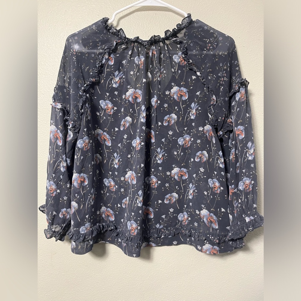 Ulla Johnson blue silk blouse, Size 6